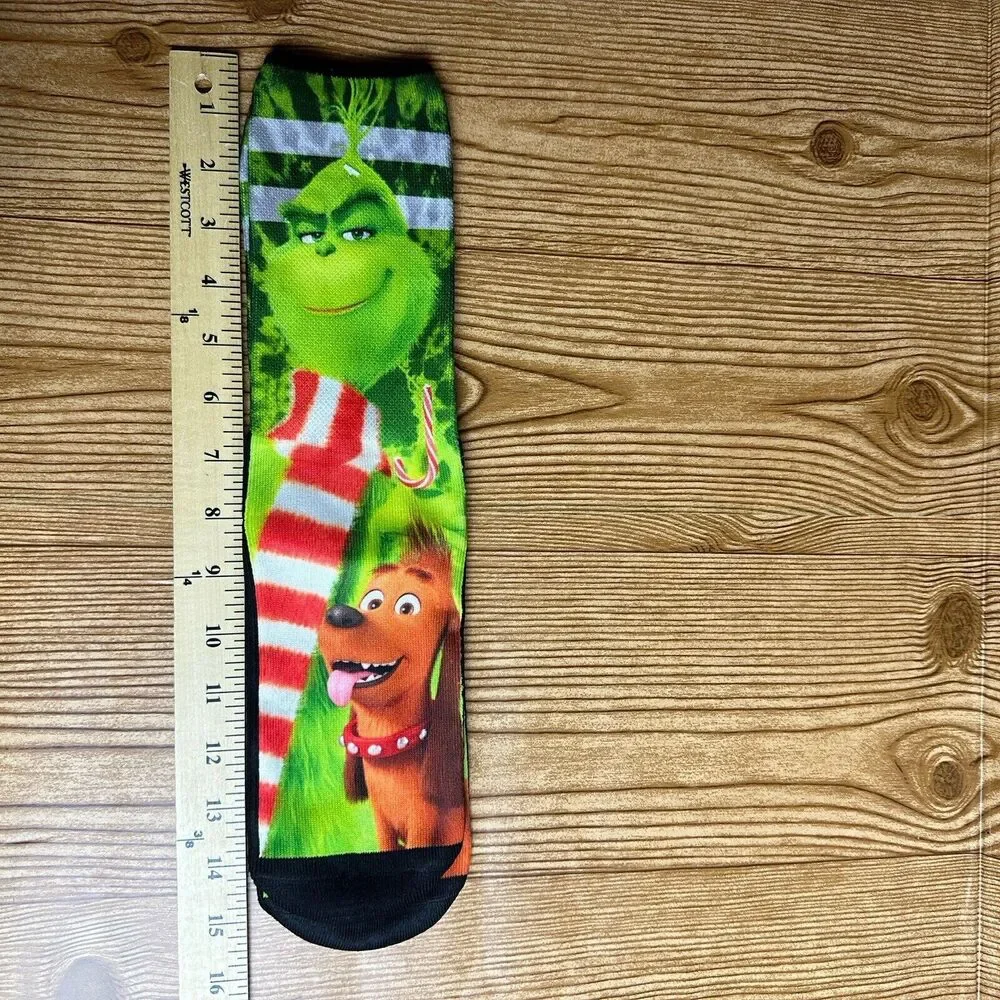 Grinch Crew Socks Dr Seuss Christmas The Grinch One Size Long Socks‎ Mid Calf